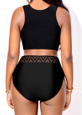 Black swimwear,Plain Color swimwear,ROTITA Lace Black Wide Strap Bikini Top