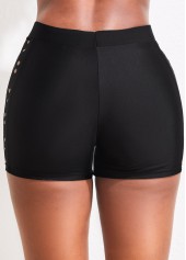 ROTITA Black High Waisted Stretch Swim Shorts