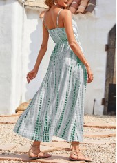 Green dresses,Light Grey dresses,Tie Dye dresses,Surplice Tie Dye Print Green Maxi Dress