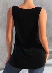 Dark Grey Marl tops,Light Grey Marl tops,Contrast Color tops,ROTITA Metal Ring Dark Grey Marl Tank Top