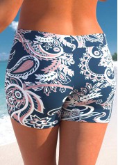 Navy plus size,Paisley plus size,Tribal plus size,ROTITA Plus Size Mid Waisted Paisley Print Swim Shorts
