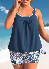 Plus Size Paisley Print Tankini Set