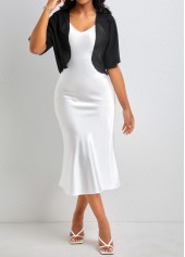 Black tops,Plain Color tops,Black Open Front Short Sleeve Coat