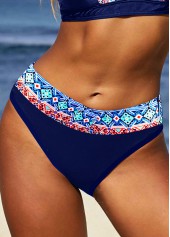 Rotita-Bikinihose mit mittelhohem Bund und Stammesmuster in Marineblau