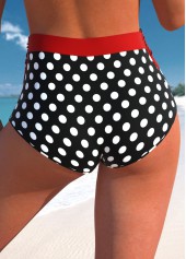 Red swimwear,Dot swimwear,ROTITA Red Polka Dot High Waisted Bikini Bottom