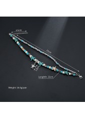 Silver jewelry,Plain Color jewelry,Asymmetrical Design Jade Detail Silver Anklet