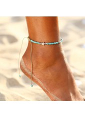 Light Blue Star Detail Beads Anklet