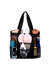 Open Design Black Mesh Detail Hand Bag