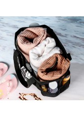 Black accessories,Plain Color accessories,Open Design Black Mesh Detail Hand Bag