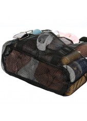 Black accessories,Plain Color accessories,Open Design Black Mesh Detail Hand Bag