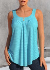 ROTITA Button Mint Green Scoop Neck Tank Top
