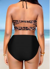 Light Coffee swimwear,Leopard swimwear,ROTITA Criss Cross Light Coffee Leopard Bikini Top