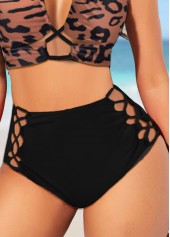 Light Coffee swimwear,Leopard swimwear,ROTITA Criss Cross Light Coffee Leopard Bikini Top