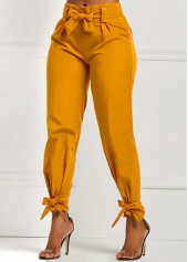 ROTITA Belted Elastic Mid Waisted Black Pants