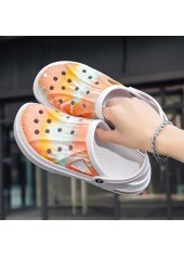 White accessories,Tie Dye accessories,Tie Dye Print White Mid Heel Sliders