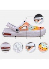 White accessories,Tie Dye accessories,Tie Dye Print White Mid Heel Sliders