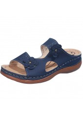 Dark Blue accessories,Plain Color accessories,Dark Blue Mid Heel Open Toe Sliders