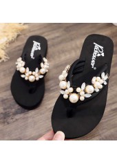 Black Falt Toe Post Flip Flops