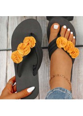 Black Falt Toe Post Contrast Slippers