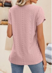 Dusty Pink tops,Plain Color tops,Lightweigh Dusty Pink V Neck T Shirt