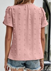 Dusty Pink tops,Plain Color tops,Lightweigh Dusty Pink Round Neck T Shirt