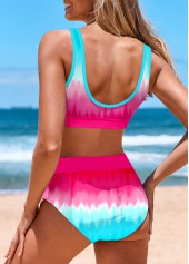 ROTITA Metal Ring Multi Color Ombre Bikini Top-No Bottom