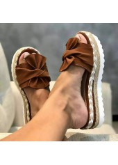 Dark Coffee Mid Heel Open Toe Sliders