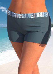 Dusty Blue plus size,Tribal plus size,Geometric plus size,ROTITA Plus Size Mid Waisted Tribal Print Swim Shorts