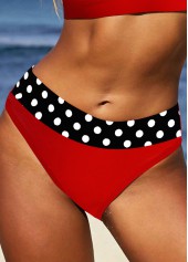 Red swimwear,Dot swimwear,ROTITA Criss Cross Red Polka Dot Bikini Top