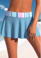 Dusty Blue swimwear,Striped swimwear,ROTITA Drawstring Dusty Blue Multi Stripe Print Tankini Top