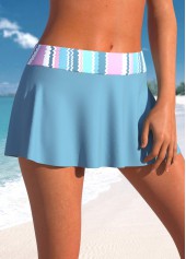 Dusty Blue swimwear,Striped swimwear,ROTITA Drawstring Dusty Blue Multi Stripe Print Tankini Top