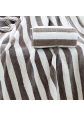 Dark Grey accessories,Striped accessories,Striped Contrast Dark Grey Beach Blanket