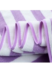 Light Purple accessories,Striped accessories,Striped Light Purple Contrast Beach Blanket