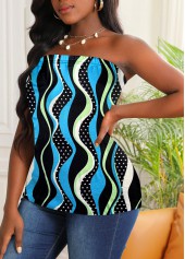 Neon Blue tops,Tribal tops,Tribal Print Neon Blue Bandeau Tank Top