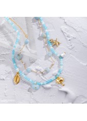 Multi Color jewelry,Contrast Color jewelry,Gold Metal Asymmetrical Multi Color Necklace Set