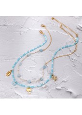 Multi Color jewelry,Contrast Color jewelry,Gold Metal Asymmetrical Multi Color Necklace Set