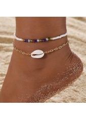 Beads Multi Color Asymmetrical Anklet Set