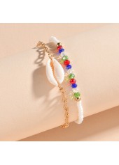 Multi Color jewelry,Other jewelry,Beads Multi Color Asymmetrical Anklet Set