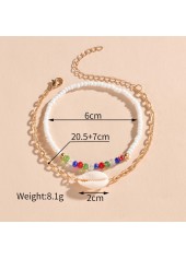 Multi Color jewelry,Other jewelry,Beads Multi Color Asymmetrical Anklet Set