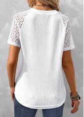 White plus size,Plain Color plus size,ROTITA Plus Size V Neck Short Sleeve T Shirt