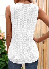 White tops,Contrast Color tops,ROTITA Lace White V Neck Tank Top