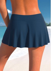 Navy swimwear,Plain Color swimwear,ROTITA Lace Drawstring Side Navy Tankini Top