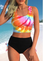 Multi Color Tie Dye Print Bikini Set
