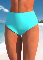Cyan swimwear,Plain Color swimwear,ROTITA Patchwork Wide Strap Cyan Tankini Top
