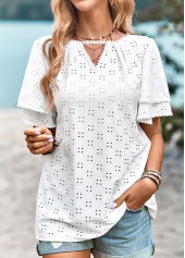 Layered White Short Sleeve T Shirt
