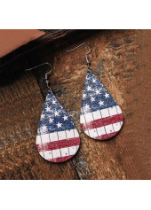 Multi Color jewelry,Striped jewelry,Flag jewelry,Teardrop American Flag Print Multi Color Earrings