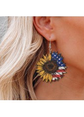 Round Multi Color Flower Design Earrings