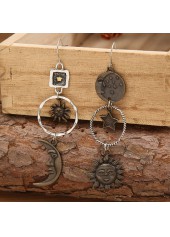 Dark Camel jewelry,Geometric jewelry,Asymmetrical Dark Camel Star Design Earrings