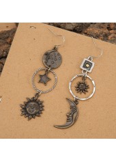 Dark Camel jewelry,Geometric jewelry,Asymmetrical Dark Camel Star Design Earrings