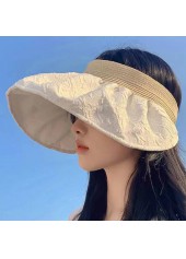 Acrylic Detail Beige Contrast Visor Hat